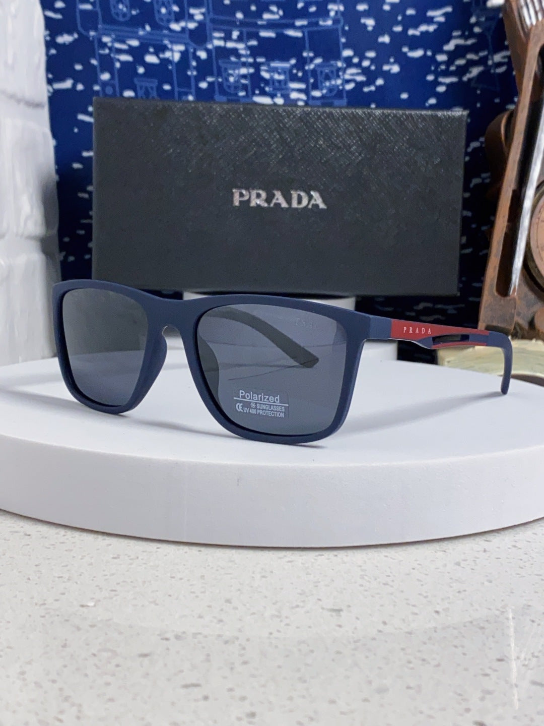 Prada Polarized Fashion Blue Lens Sunglasses for Men & Women - 432113