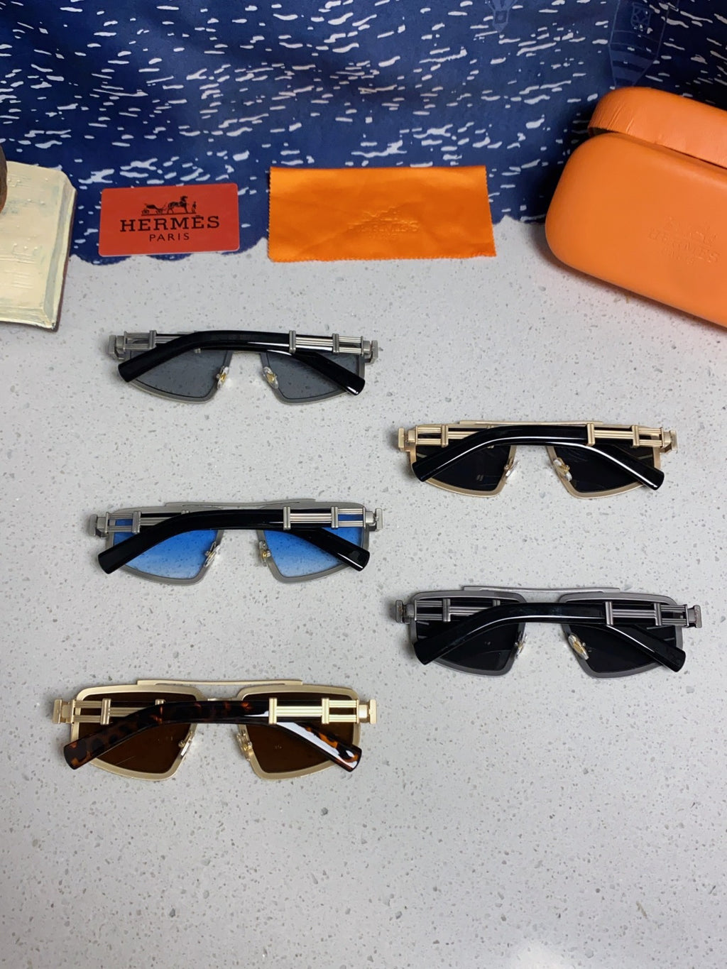 Hermès Fashion Blue Lens Sunglasses for Men & Women - detail image 10
