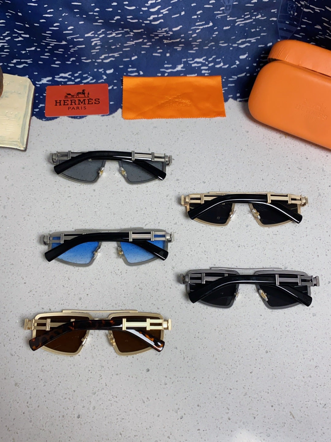 Hermès Fashion Blue Lens Sunglasses for Men & Women - detail image 10