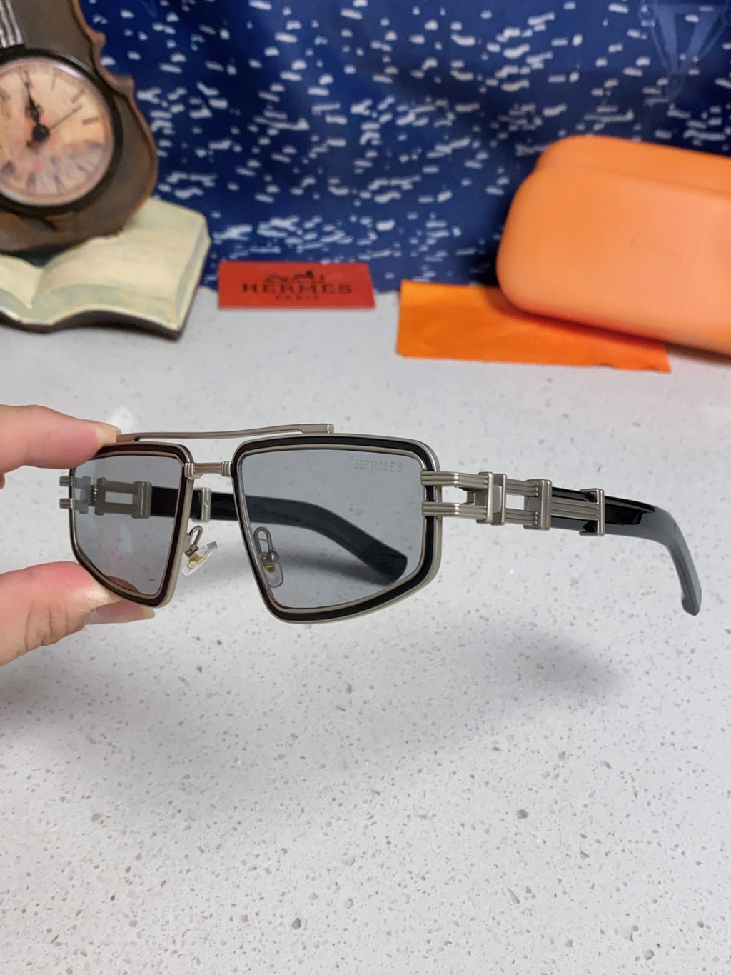 Hermès Fashion Silver Lens Sunglasses for Men & Women - 433024 - detail image 5