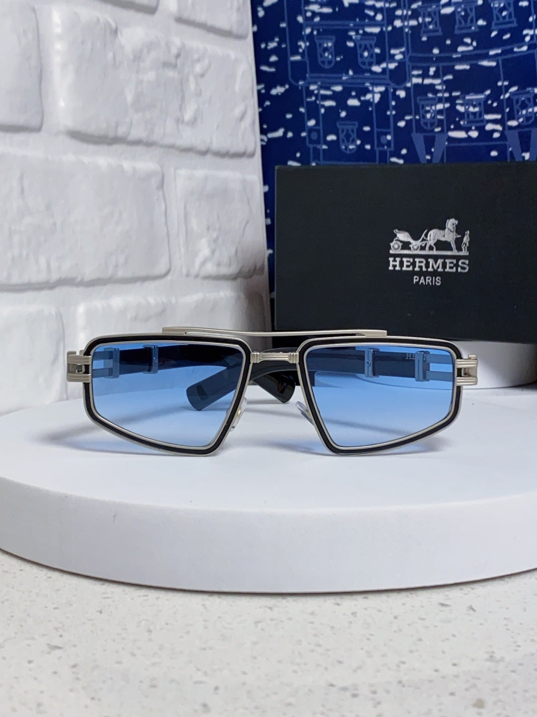 Hermès Fashion Blue Lens Sunglasses for Men & Women