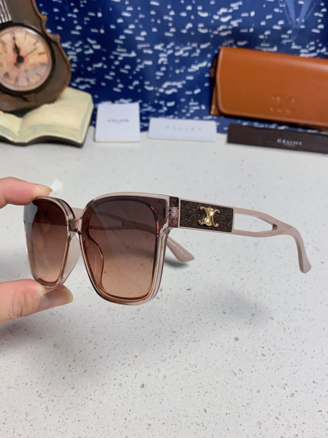 Celine Square Red Lens Sunglasses for Women - 415623 - detail image 6