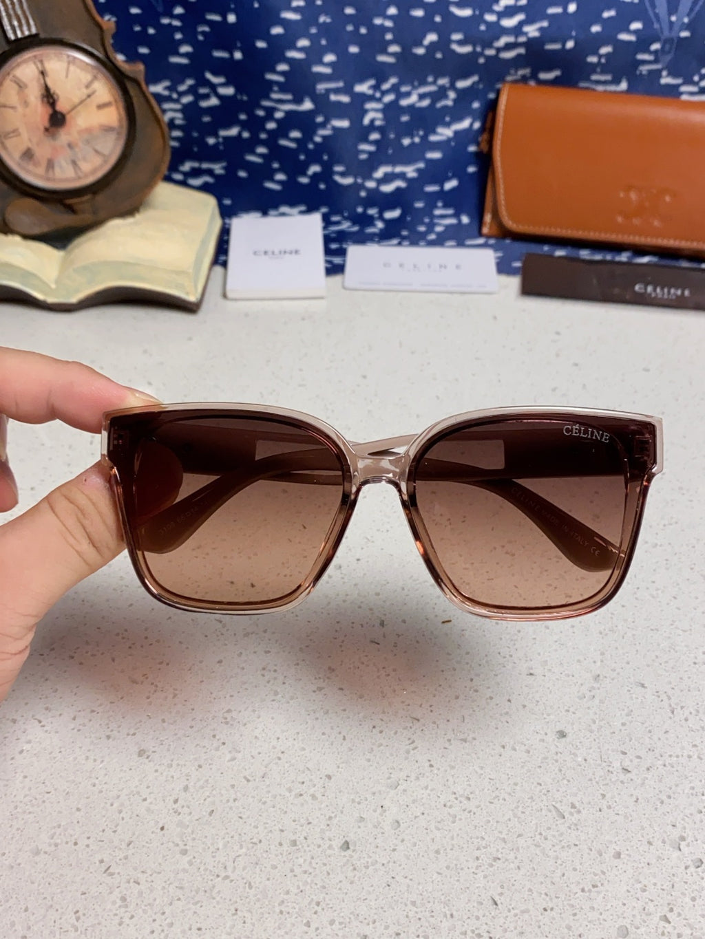 Celine Square Red Lens Sunglasses for Women - 415623 - detail image 4