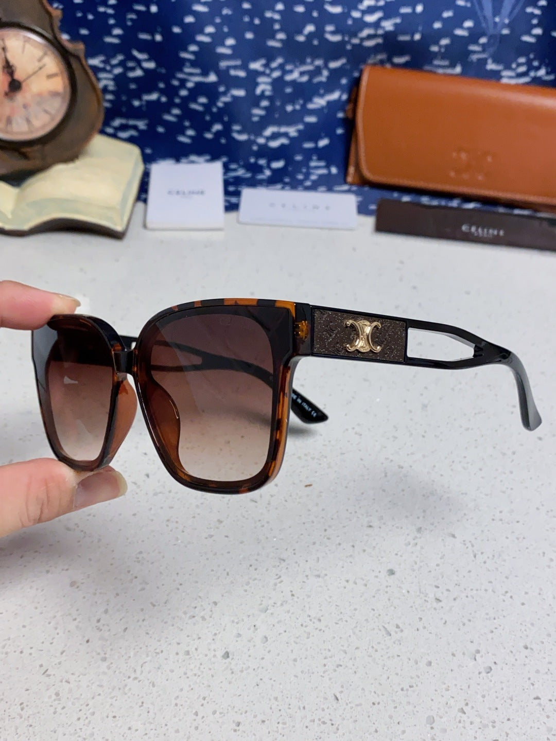 Celine Square Black Lens Sunglasses for Women - 415626 - detail image 5