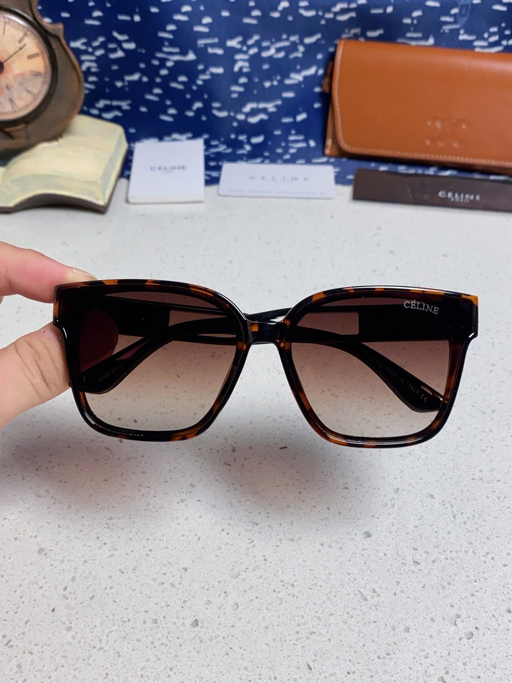 Celine Square Black Lens Sunglasses for Women - 415626 - detail image 3