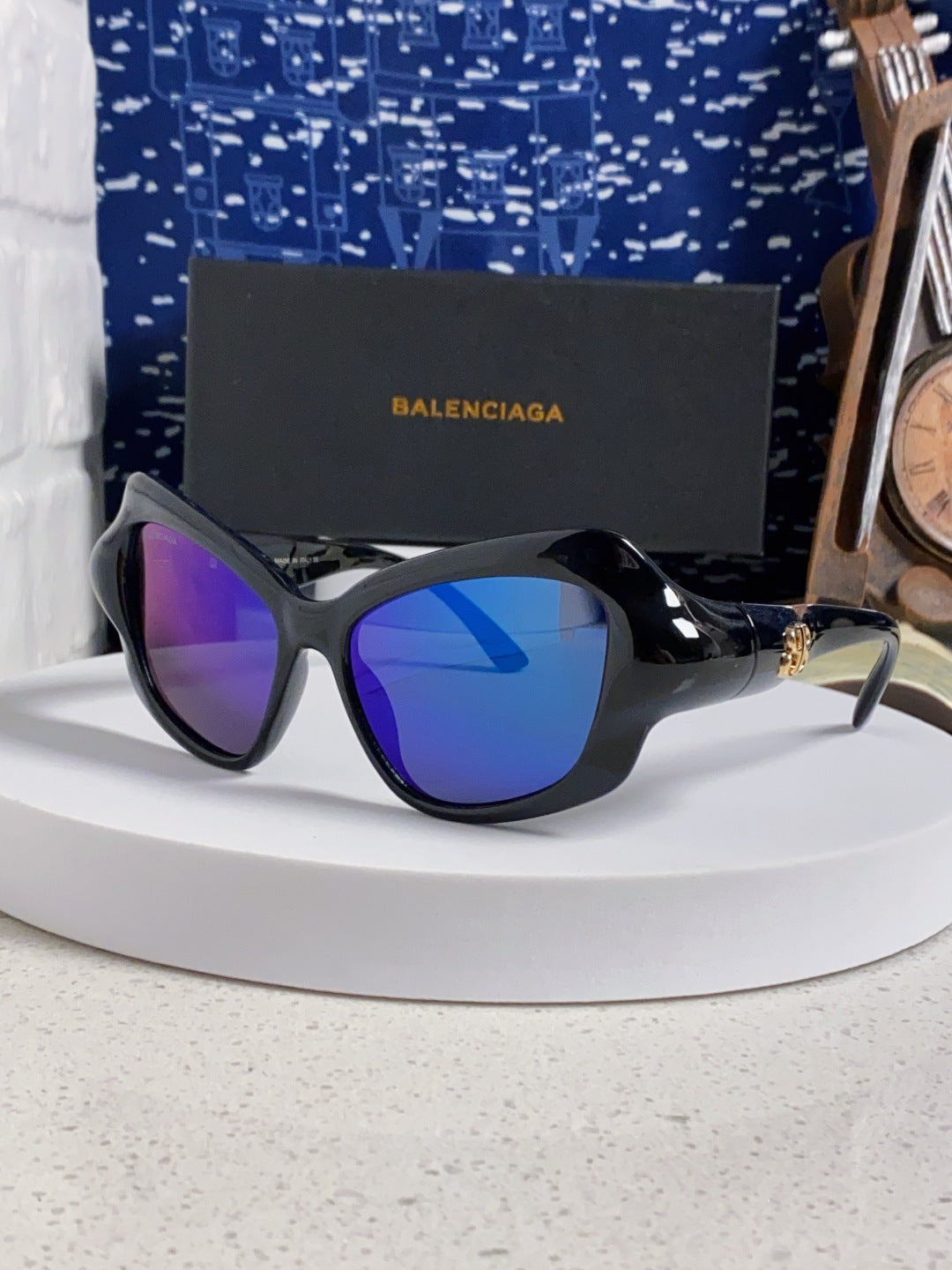 Balenciaga Oversized Blue Lens Sunglasses for Women - 432528
