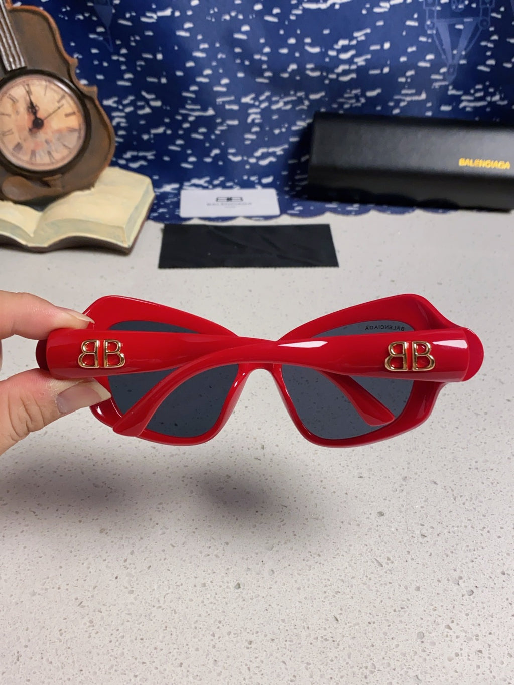 Balenciaga Oversized Red Lens Sunglasses for Women - 358630 - detail image 5