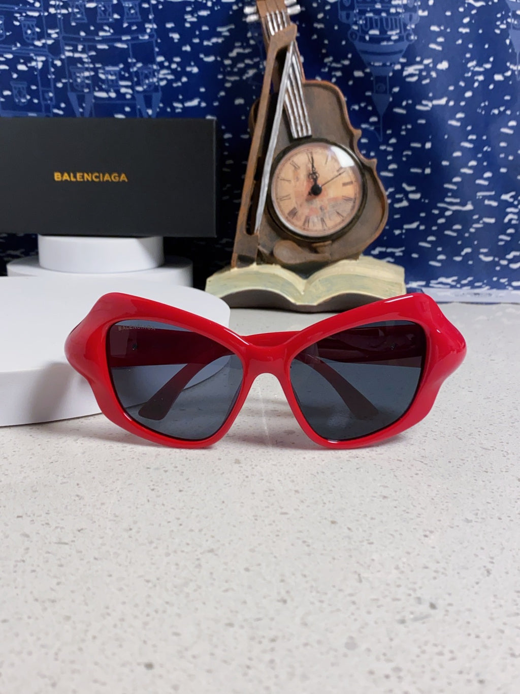 Balenciaga Oversized Red Lens Sunglasses for Women - 358630 - detail image 9
