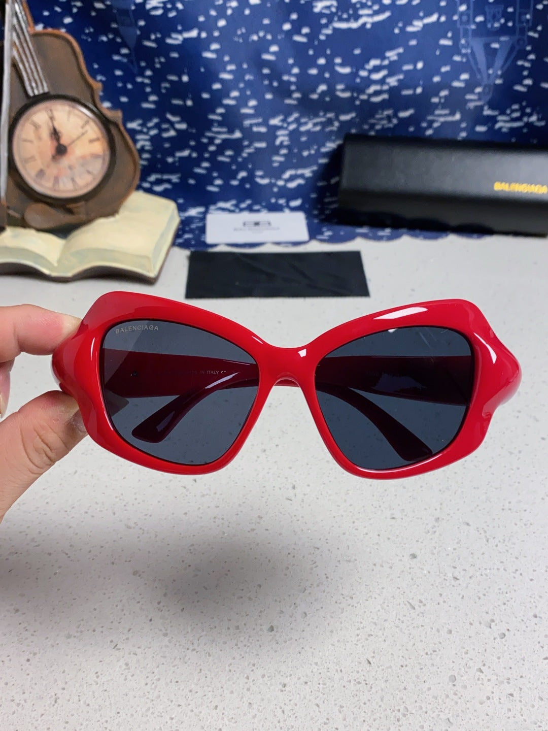Balenciaga Oversized Red Lens Sunglasses for Women - 358630 - detail image 4