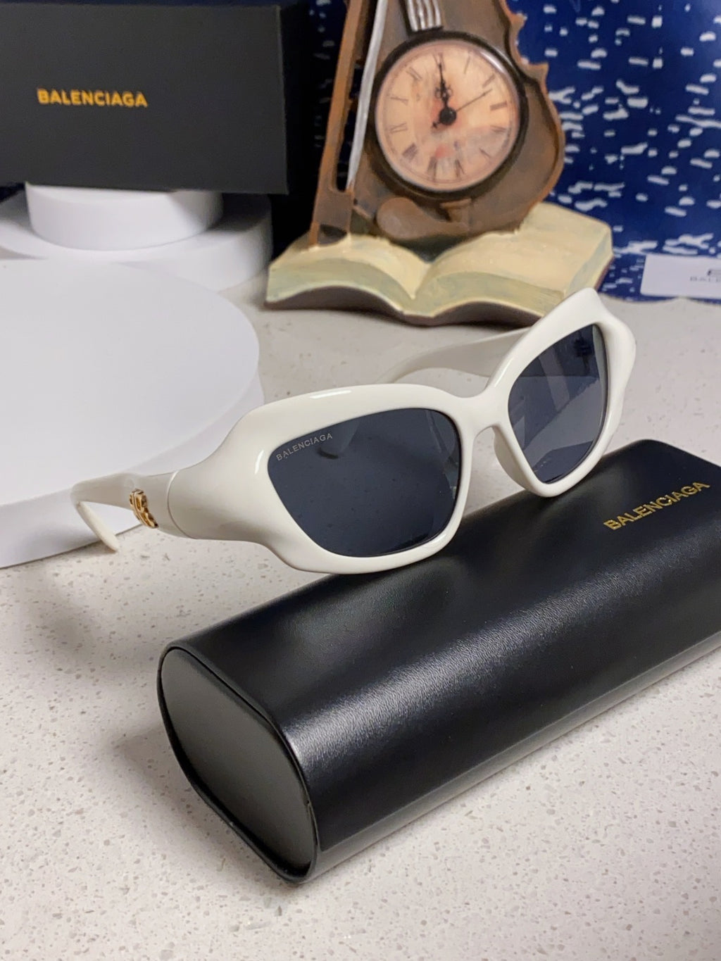 Balenciaga Oversized Silver Lens Sunglasses for Women - 358631 - detail image 10