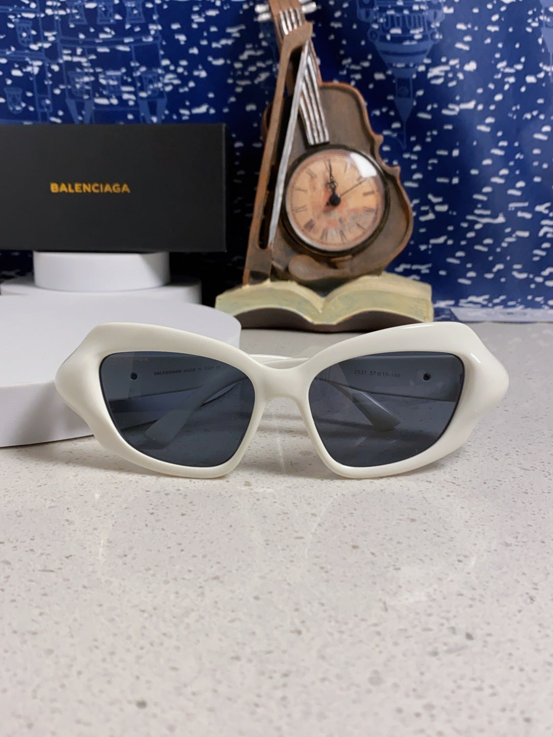 Balenciaga Oversized Silver Lens Sunglasses for Women - 432531 - detail image 9