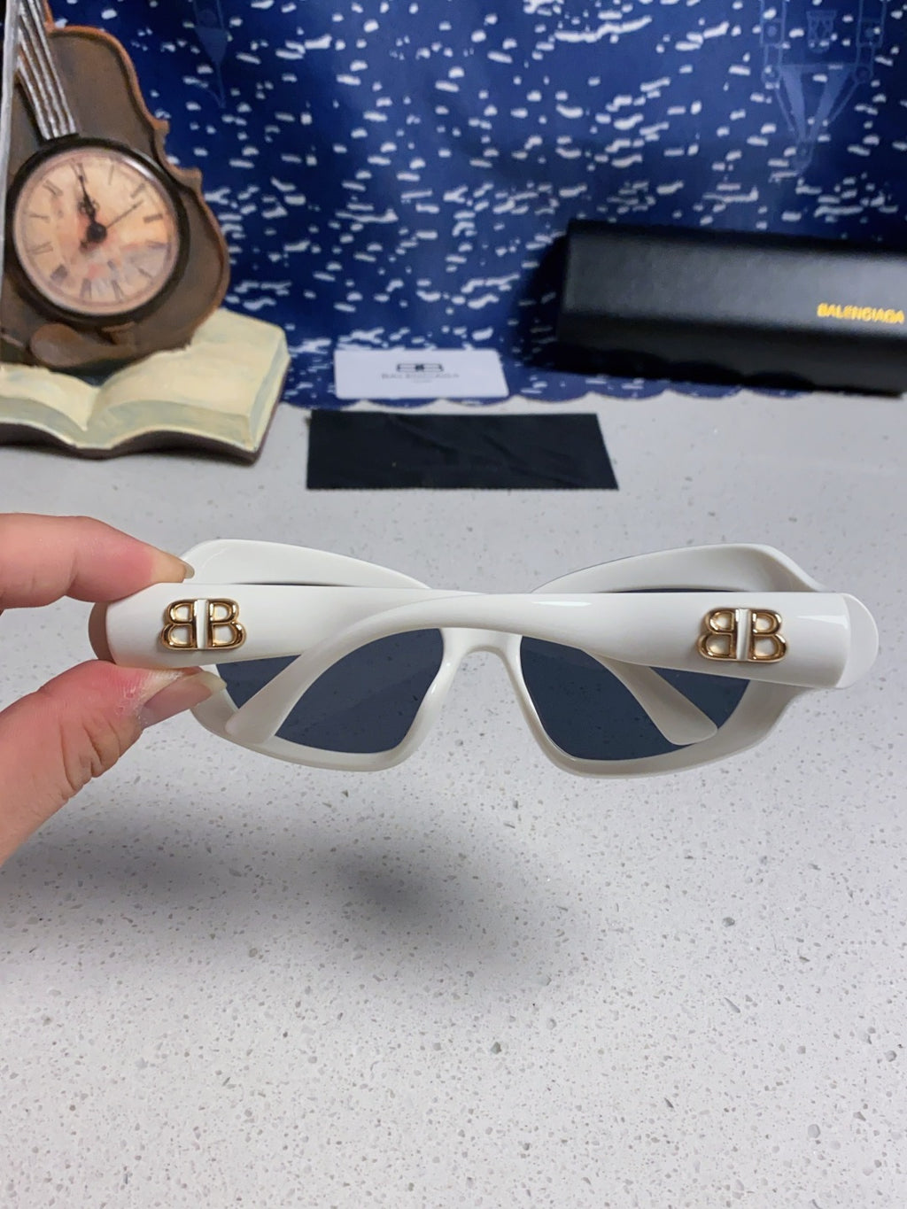 Balenciaga Oversized Silver Lens Sunglasses for Women - detail image 5