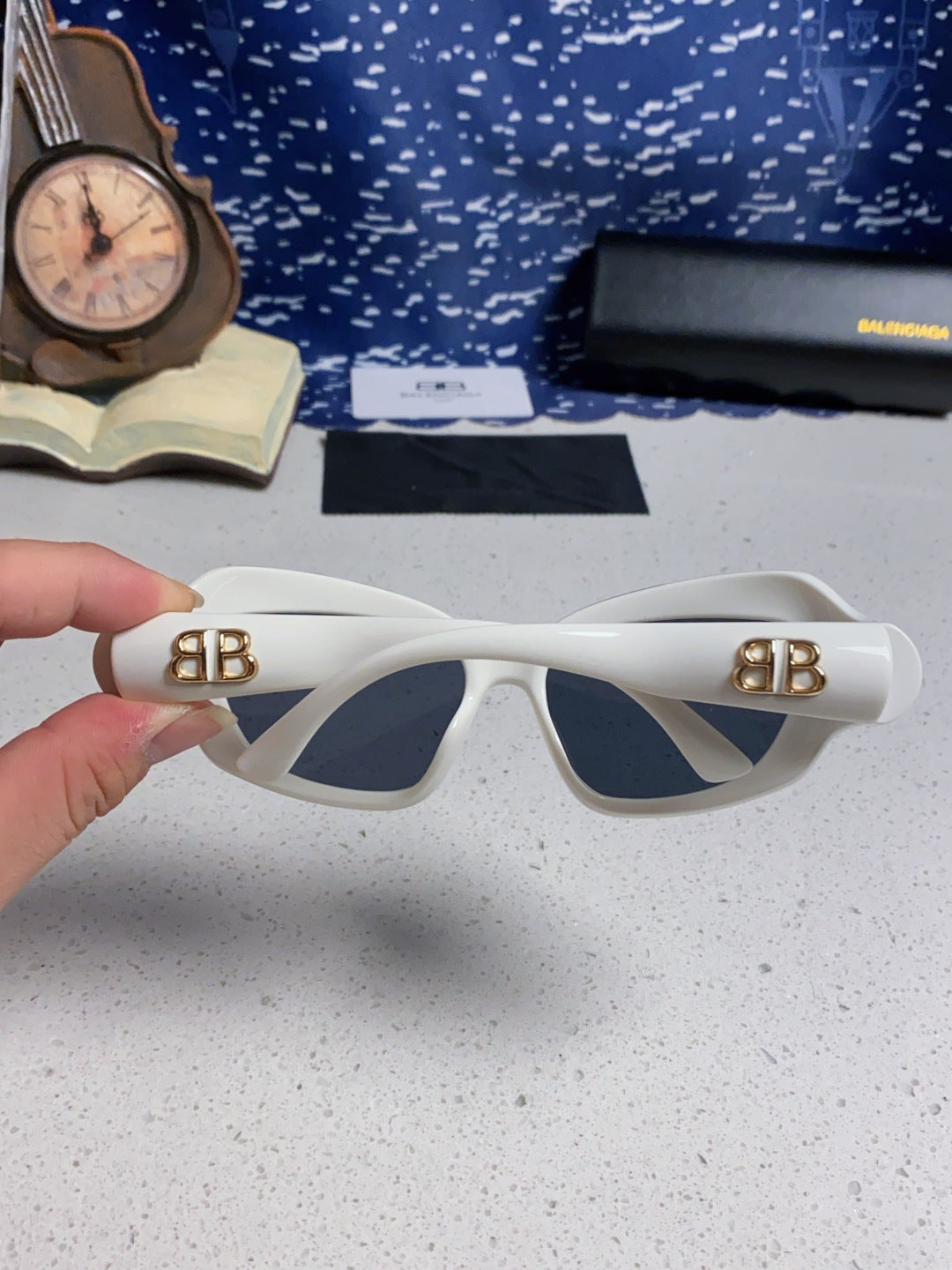 Balenciaga Oversized Silver Lens Sunglasses for Women - 358631 - detail image 5