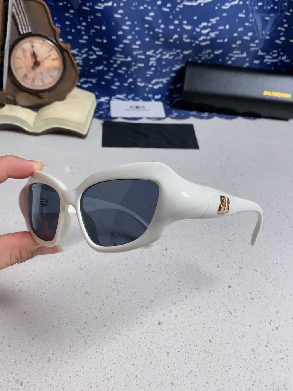 Balenciaga Oversized Silver Lens Sunglasses for Women - 358631 - detail image 6