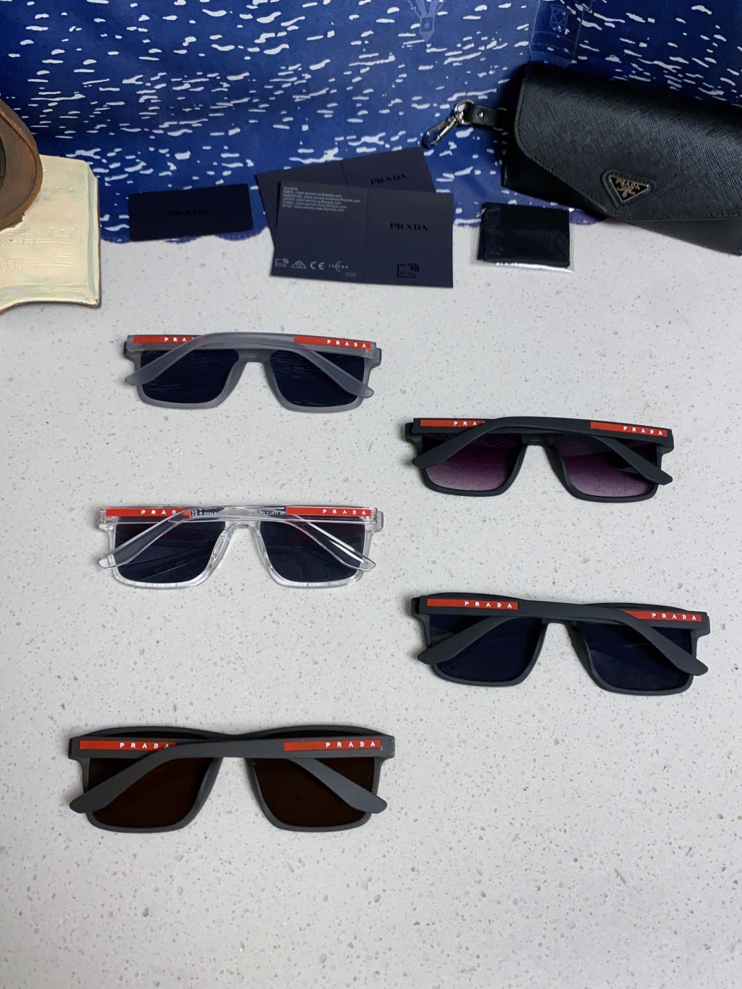 Prada Polarized Square Silver Lens Sunglasses for Men & Women - detail image 11