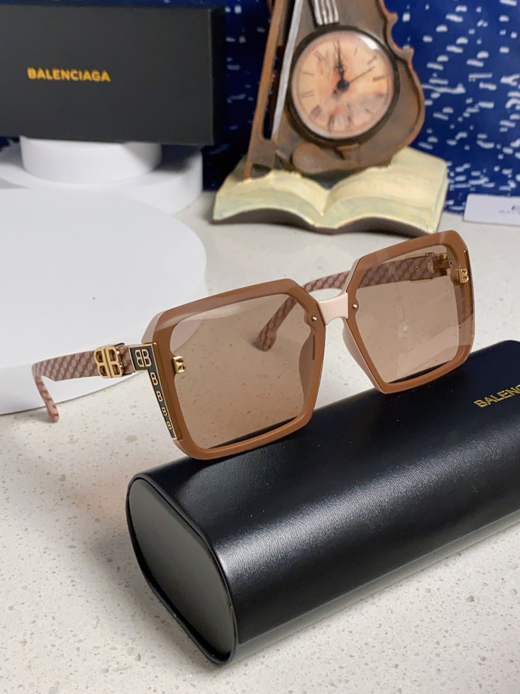 Balenciaga Square Red Lens Sunglasses for Men & Women - 158571 - detail image 9