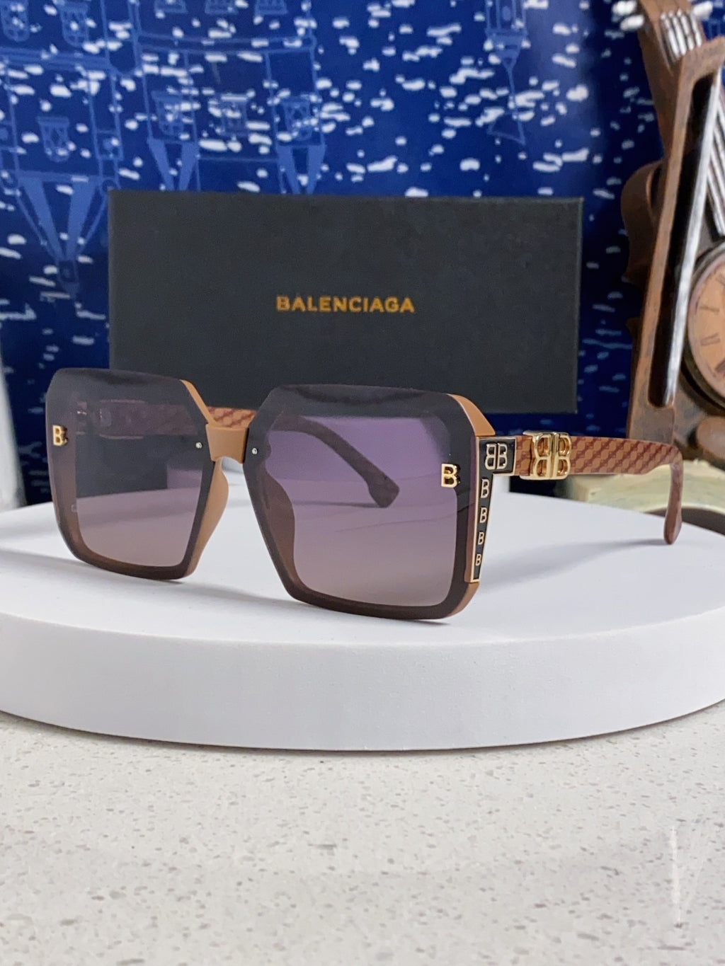 Balenciaga Square Gray Lens Sunglasses for Men & Women - 867211