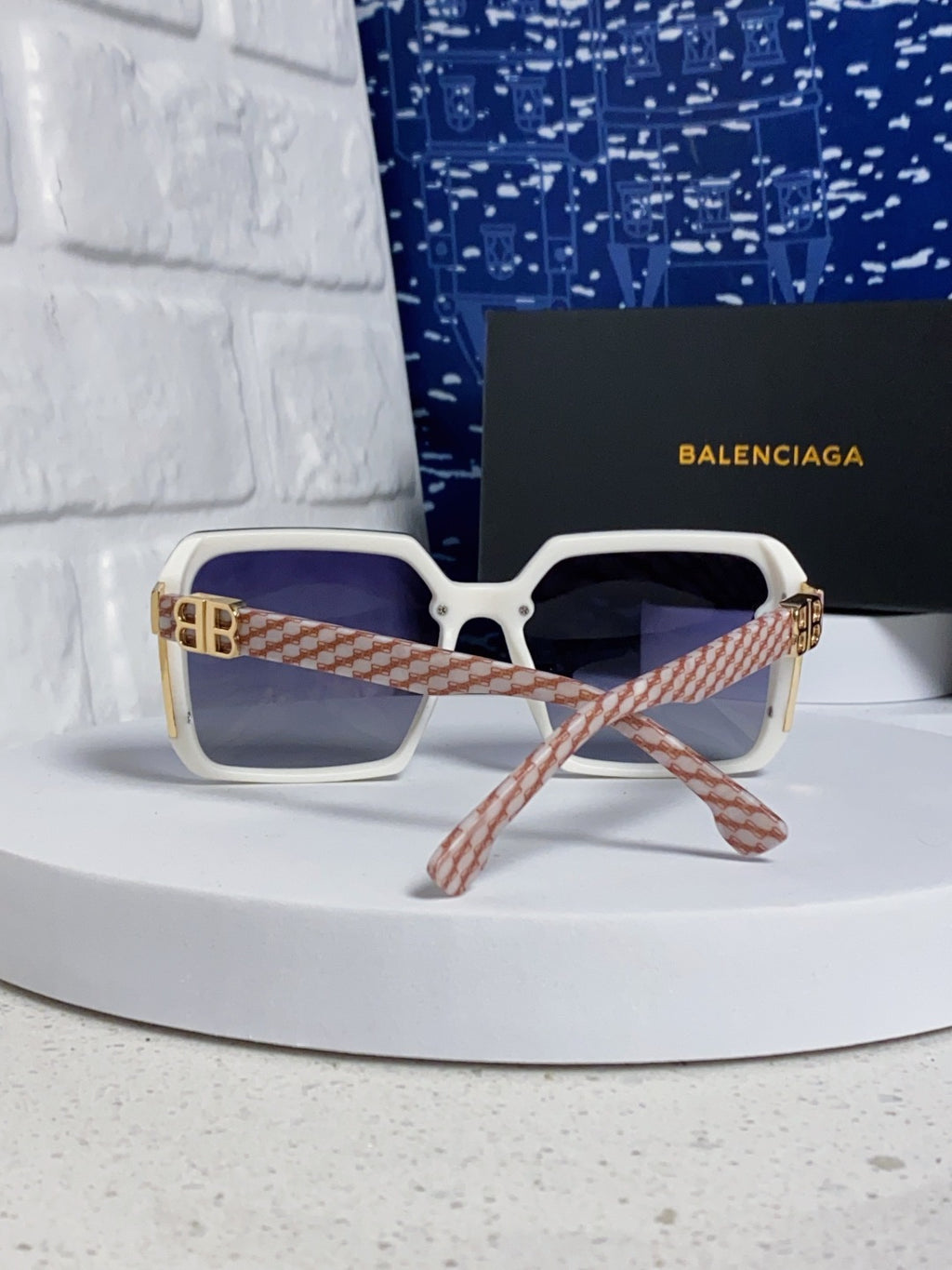 Balenciaga Square Blue Lens Sunglasses for Men & Women - 432556 - detail image 3