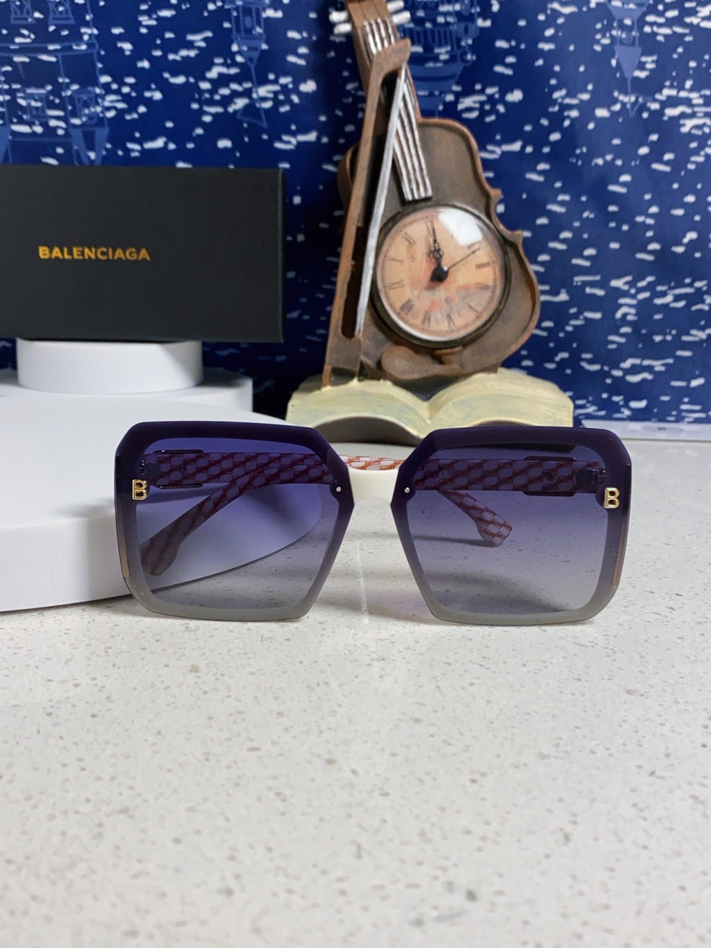 Balenciaga Square Blue Lens Sunglasses for Men & Women - 432556 - detail image 8