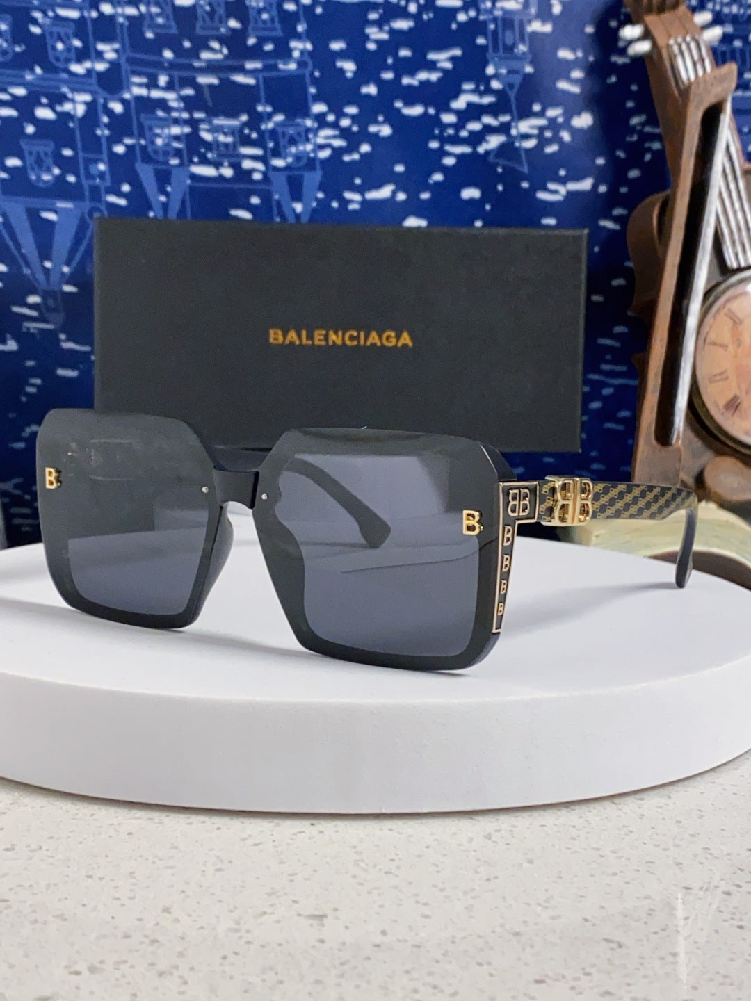 Balenciaga Square Gray Lens Sunglasses for Men & Women - 416115