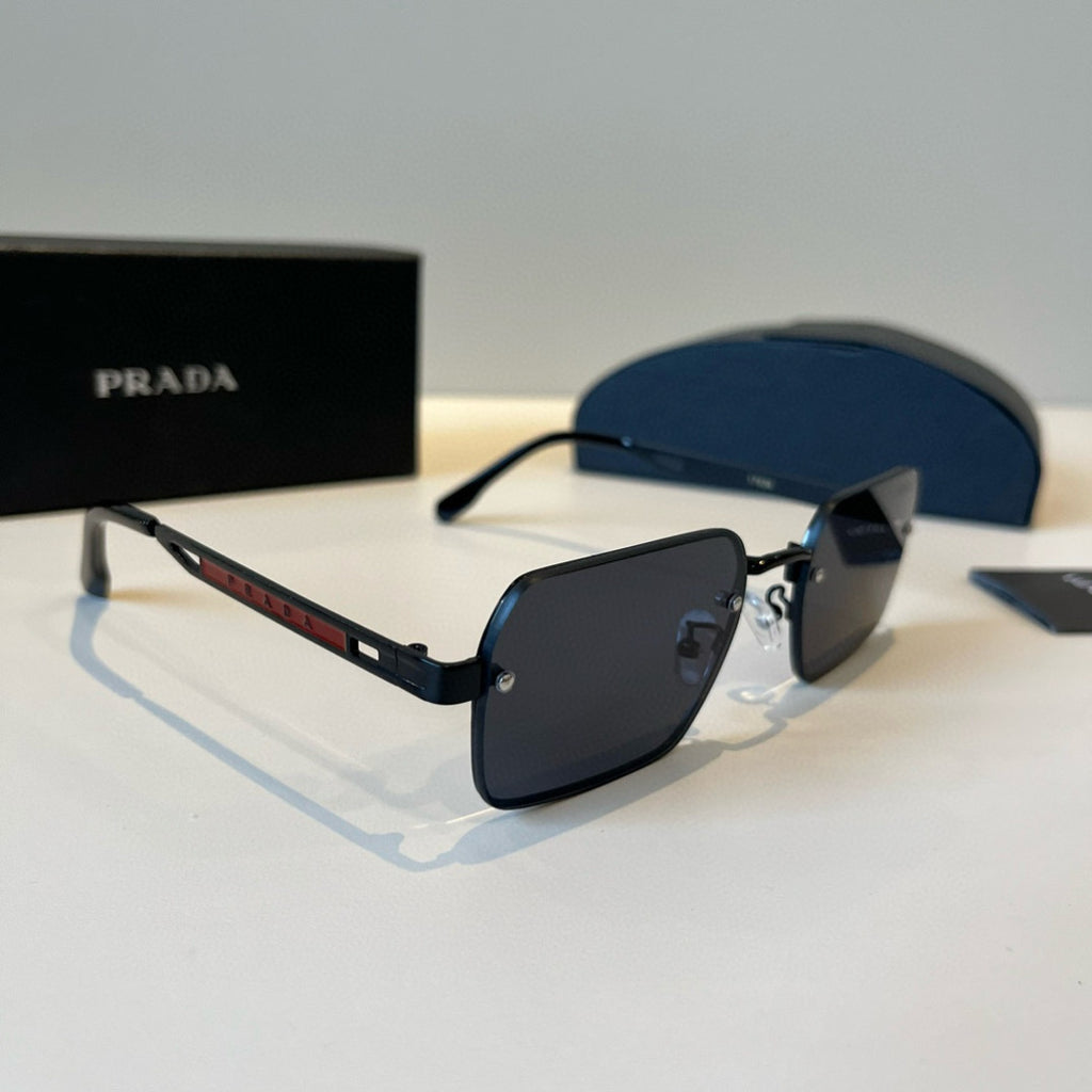 Prada Polarized Fashion Black Lens Sunglasses for Men - 382717