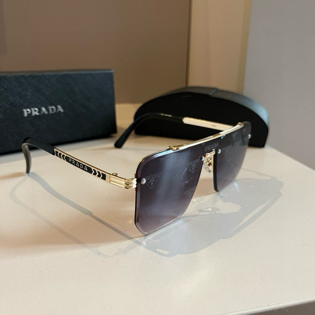 Prada Polarized Fashion Gold Lens Sunglasses for Men - 398906