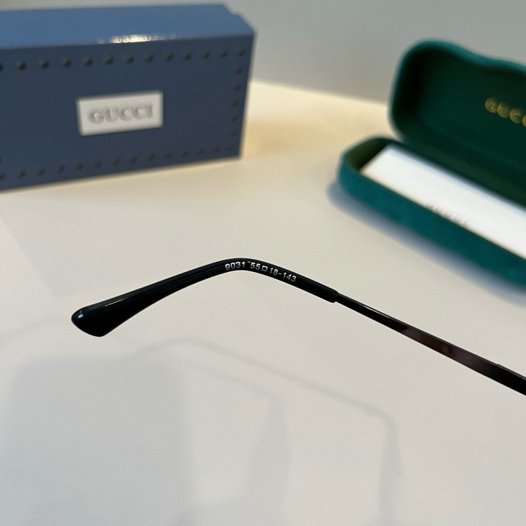 Gucci Metal Aviator Black Lens Sunglasses for Men & Women - 486338 - detail image 6