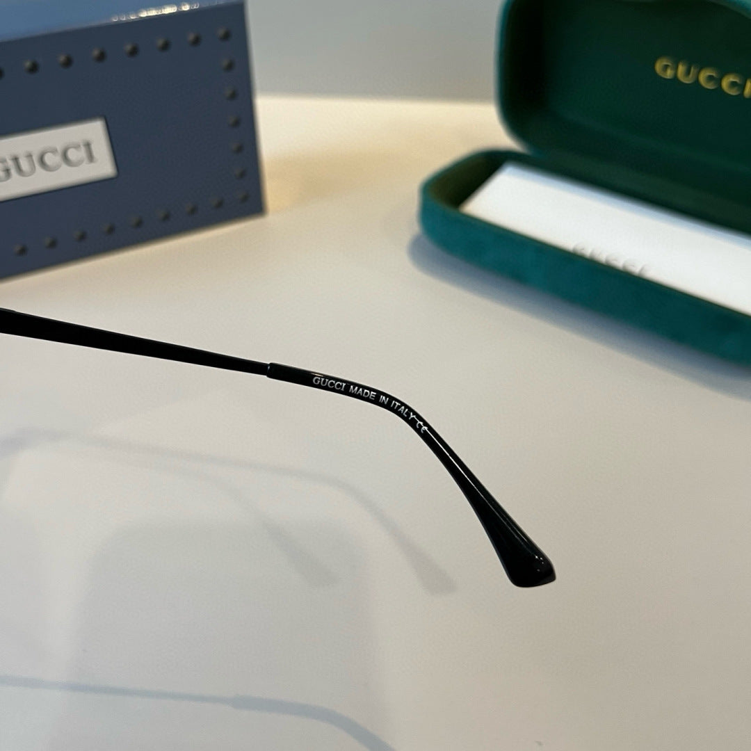 Gucci Metal Aviator Black Lens Sunglasses for Men & Women - 486340 - detail image 5