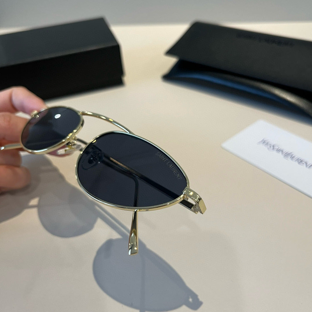 Saint Laurent Metal Cat-Eye Silver Lens Sunglasses for Men & Women - 431903 - detail image 6