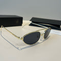 Saint Laurent Metal Cat-Eye Silver Lens Sunglasses for Men & Women - 431903