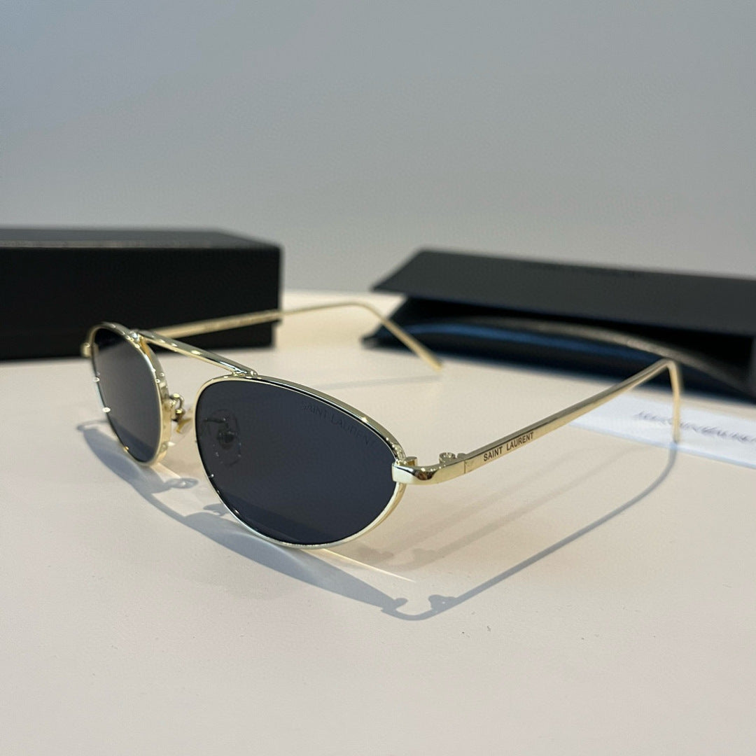 Saint Laurent Metal Cat-Eye Silver Lens Sunglasses for Men & Women - 431903 - detail image 3