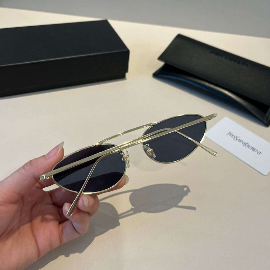 Saint Laurent Metal Cat-Eye Silver Lens Sunglasses for Men & Women - 431903 - detail image 7