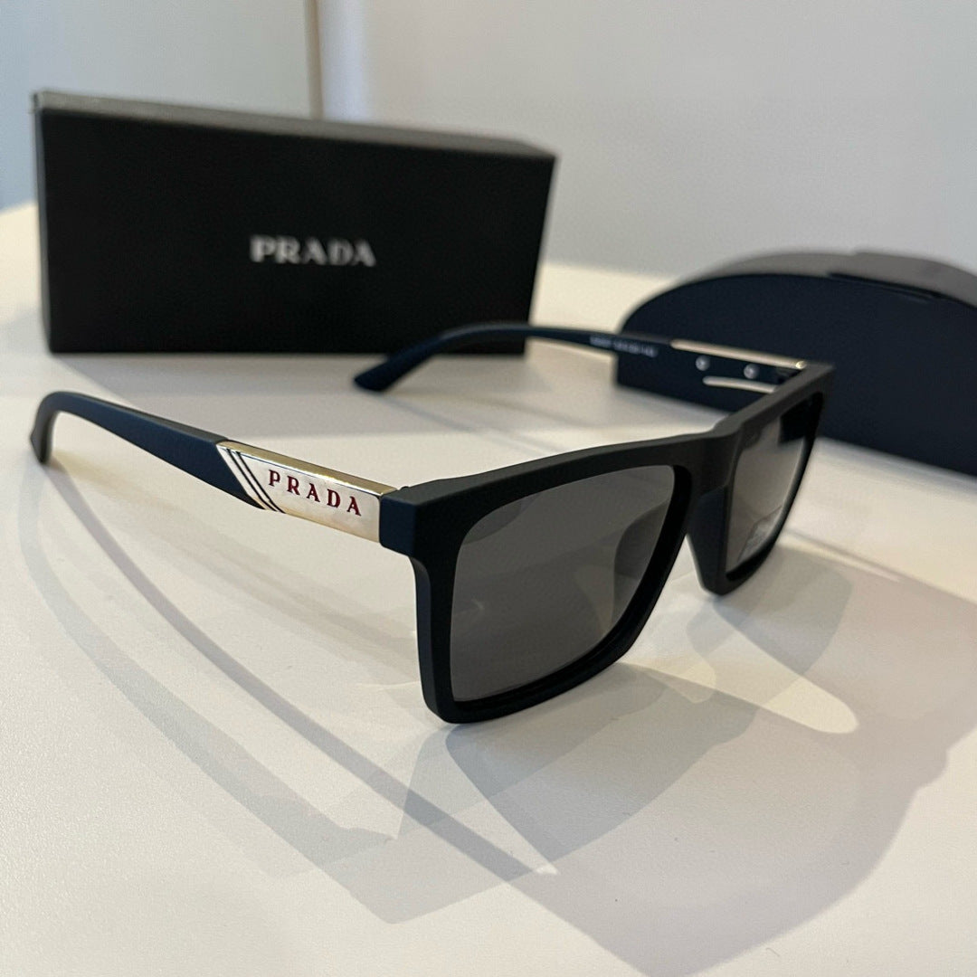 Prada Polarized Fashion Black Lens Sunglasses for Men - 382715