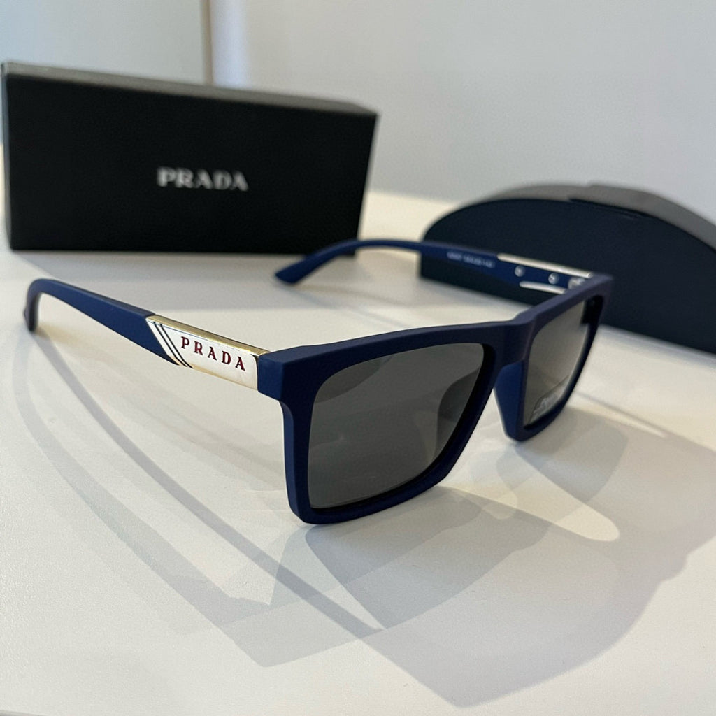 Prada Polarized Fashion Black Lens Sunglasses for Men - 382716