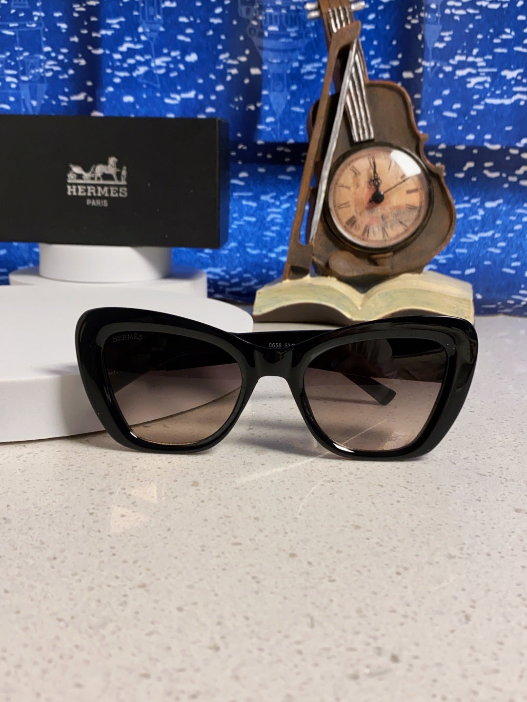 Hermès Cat-Eye Silver Lens Sunglasses for Men & Women - detail image 9