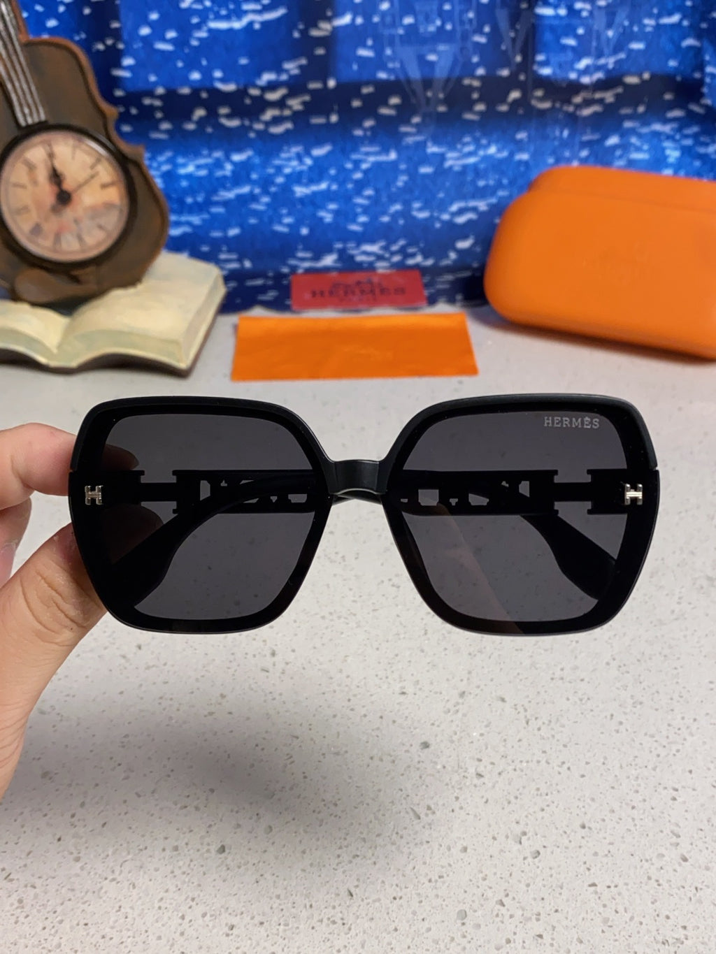 Hermès Polarized Round Black Lens Sunglasses for Women - detail image 4