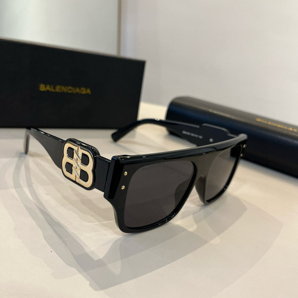 Balenciaga Rectangular Black Lens Sunglasses for Men & Women - 358643