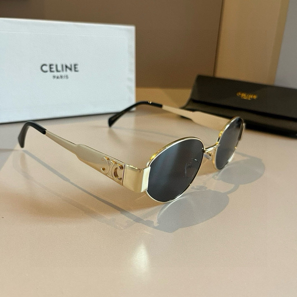 Celine Cat-Eye Gold Lens Sunglasses for Men & Women - 465498