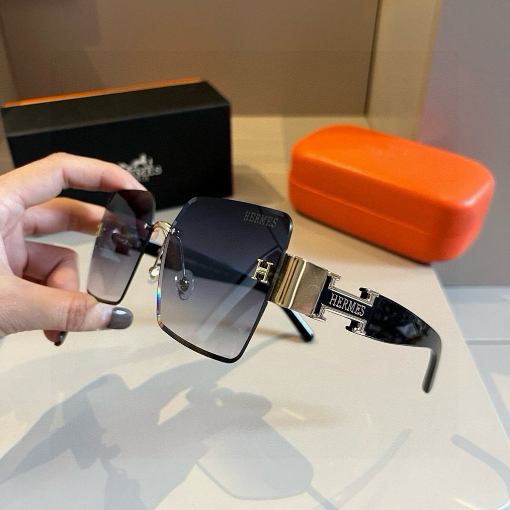 Hermès Oversized Gold Lens Sunglasses for Women - 416531 - detail image 3