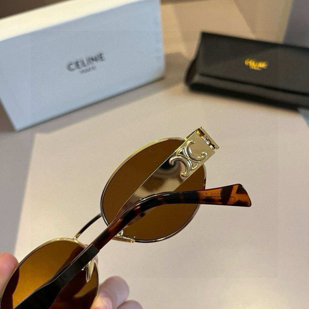 Celine Cat-Eye Gold Lens Sunglasses for Men & Women - 382518 - detail image 6