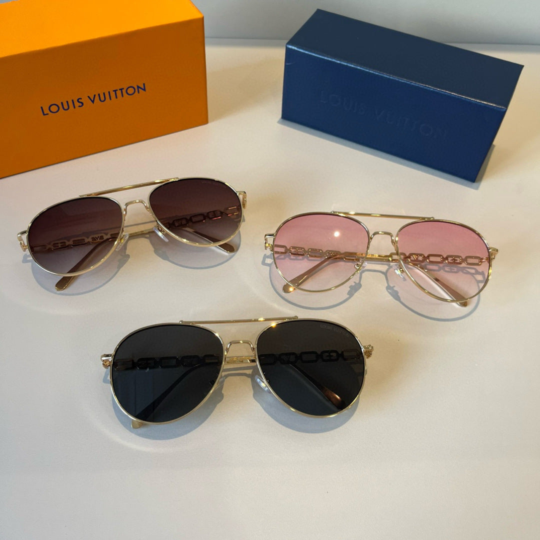 Louis Vuitton Metal Aviator Brown Lens Sunglasses for Men & Women - 464731 - detail image 10