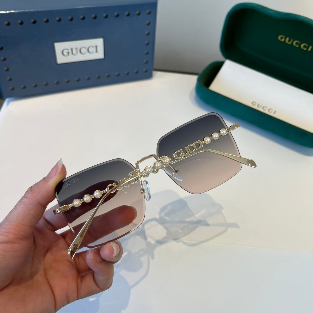 Gucci Oversized Silver Lens Sunglasses for Women - 866911 - detail image 5