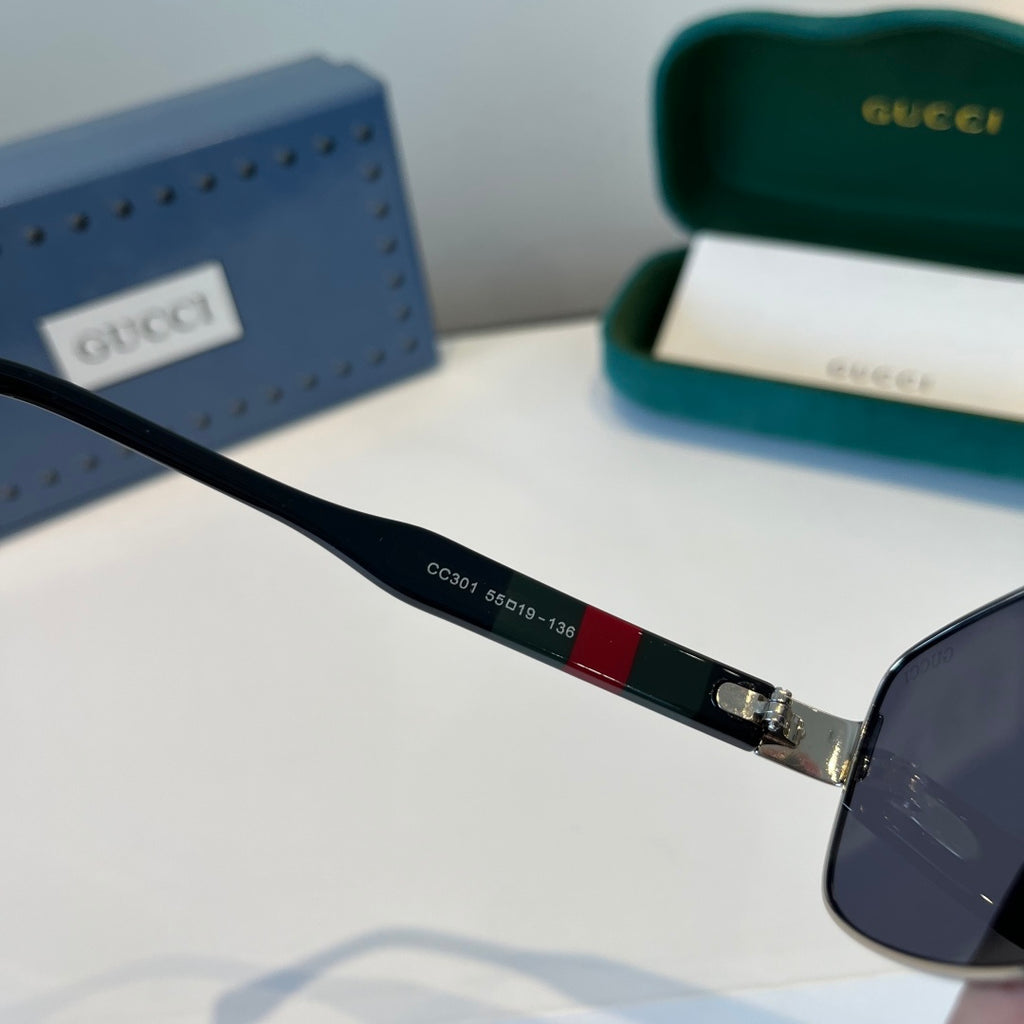 Gucci Oversized Silver Lens Sunglasses for Women - 866917 - detail image 6