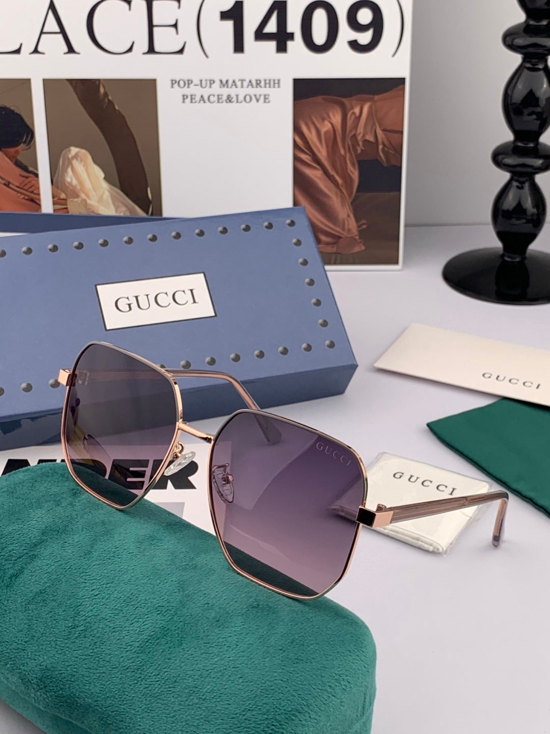 Gucci G1622 Polarized Square Gold Lens Sunglasses for Men & Women - 934082 - detail image 3