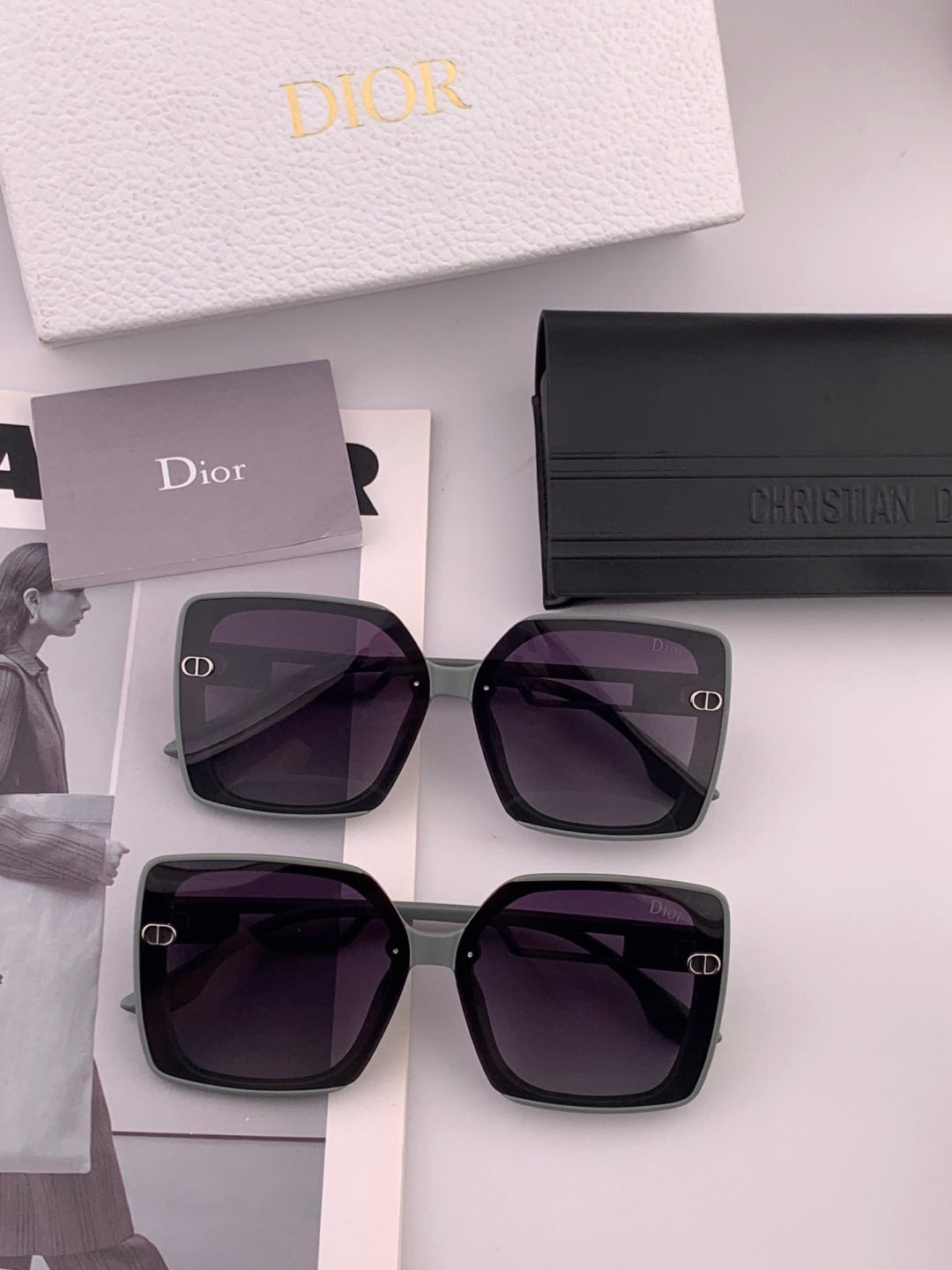 Dior CD3227 Polarized Square Red Lens Sunglasses for Women - 934550 - detail image 7