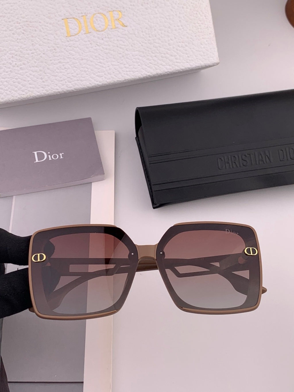 Dior CD3227 Polarized Square Red Lens Sunglasses for Women - 934550 - detail image 2