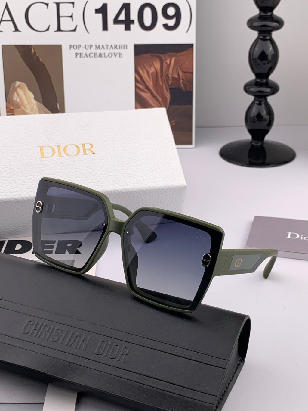 Dior CD0971 Polarized Square Red Lens Sunglasses for Men & Women - 934555 - detail image 3