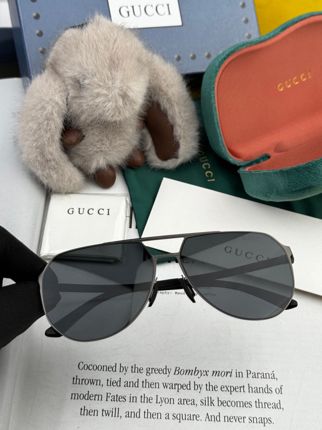 Gucci G2380 Polarized Aviator Gold Lens Sunglasses for Men - 934078