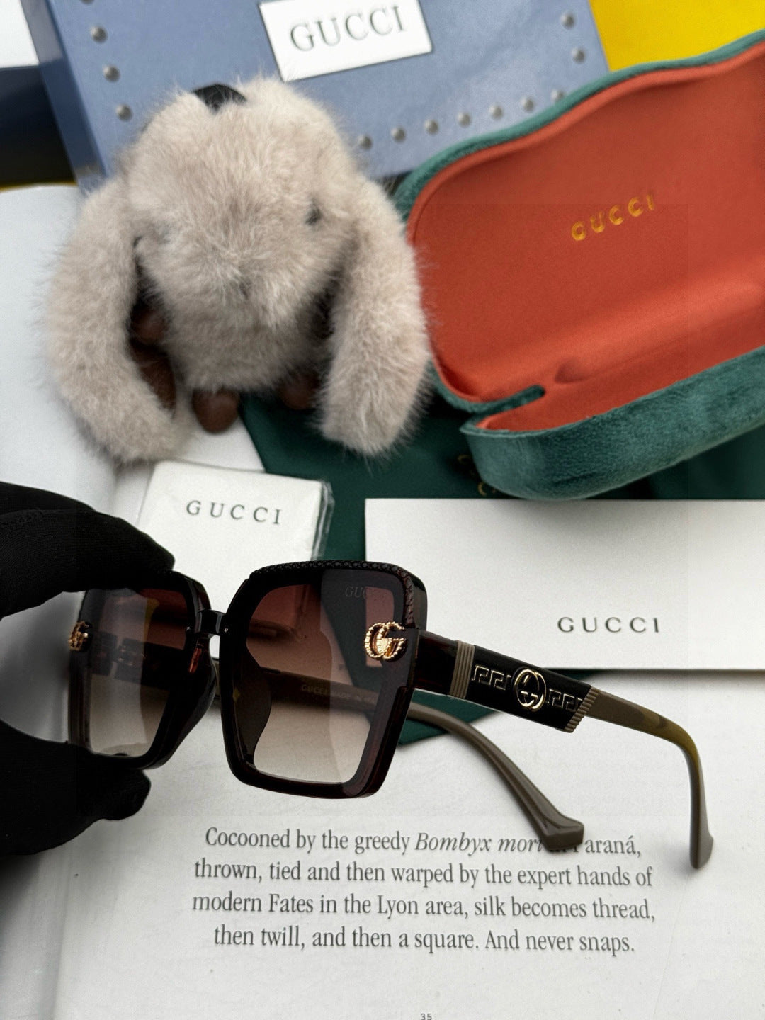 Gucci G6130 Square Gold Lens Sunglasses for Men & Women - 997689 - detail image 2