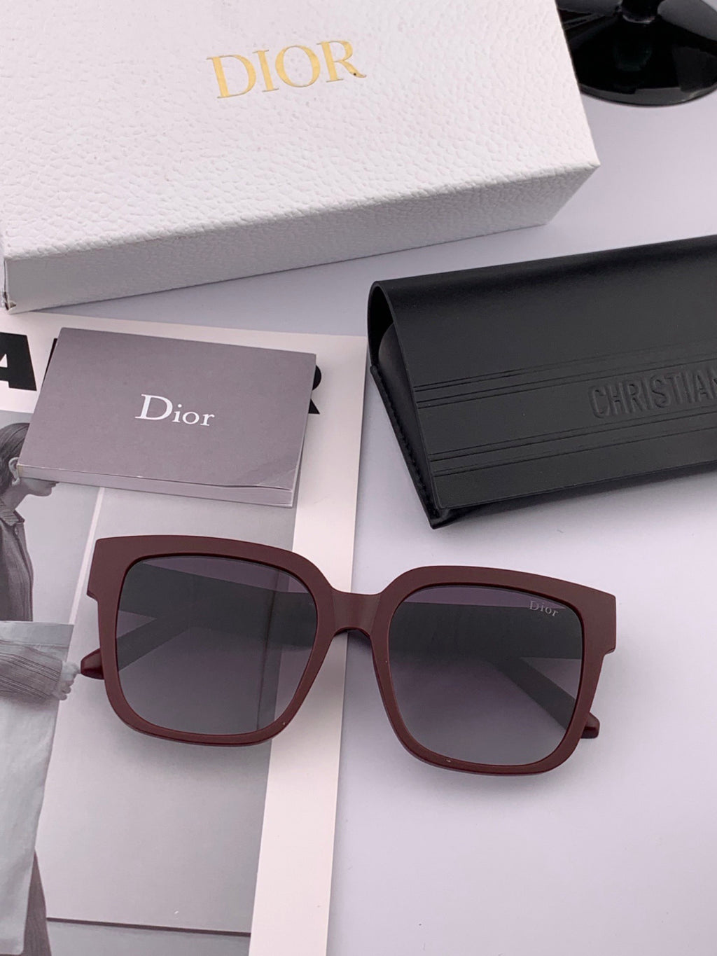 Dior D8304 Square Black Lens Sunglasses for Men & Women - 997967